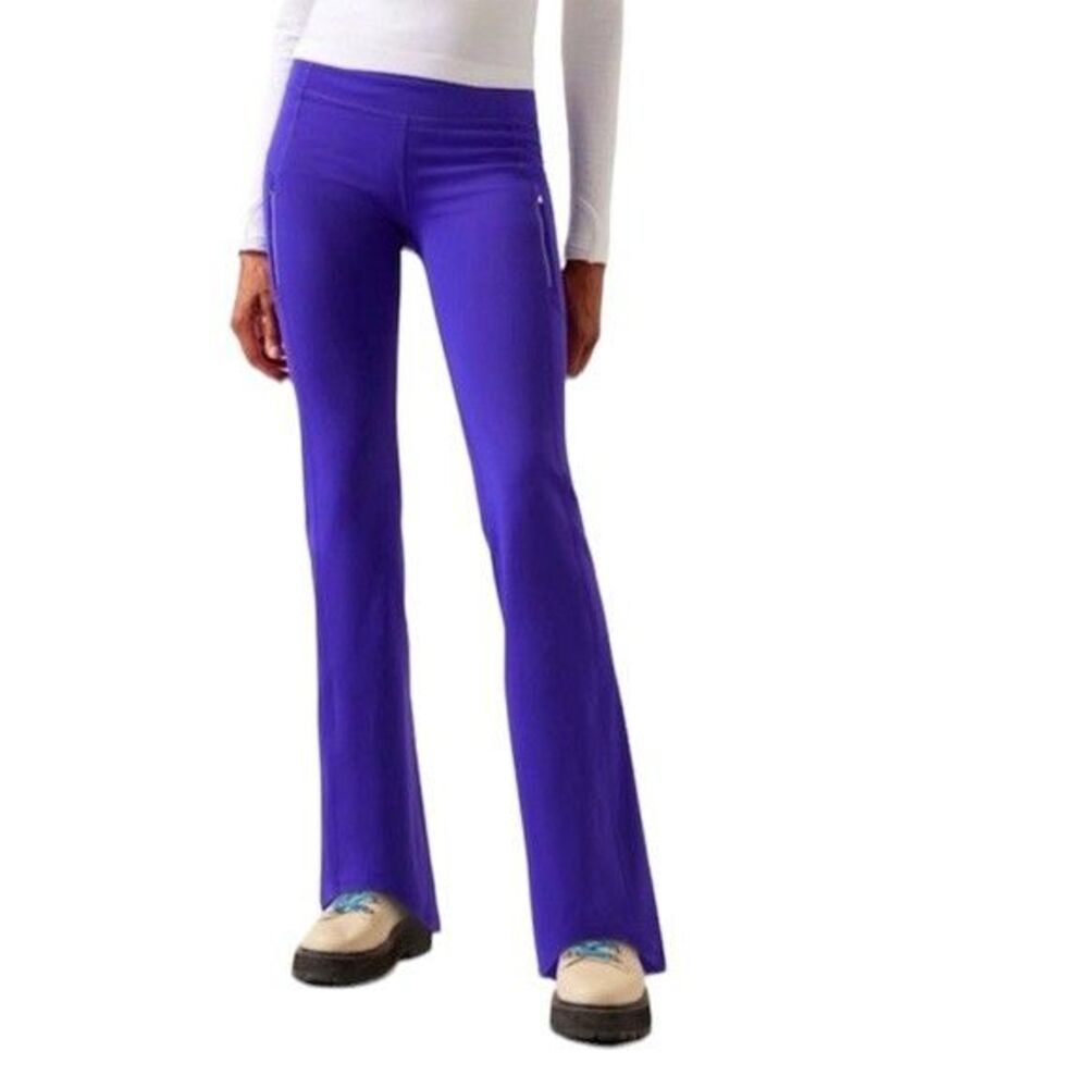 Athleta Women's Rainier Bootcut Pant Noble Blue Medium leggings  Reflective